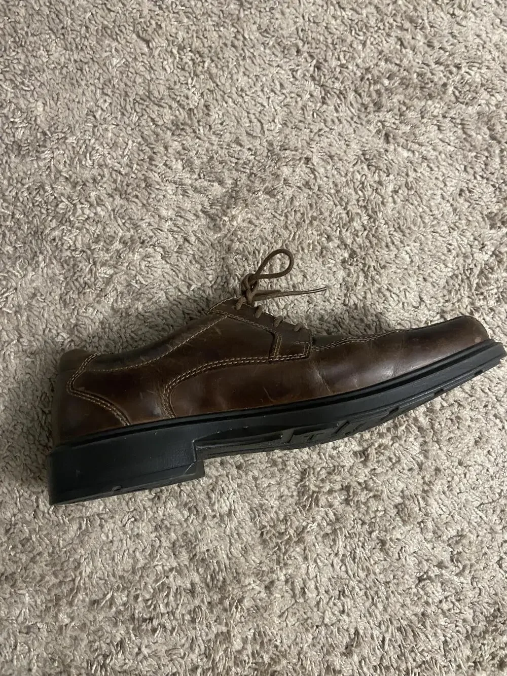 Ecco Biom Shoes Mens Size 11.5 Brown Leather Derby Oxford Lace Up Comfort